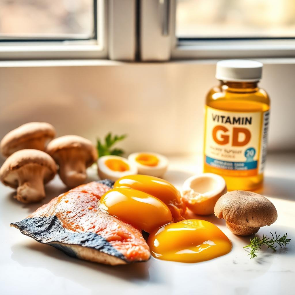 Vitamin D: Food, Sun, and Supplements — nutrition and healthy diet guide with balanced eating and food science